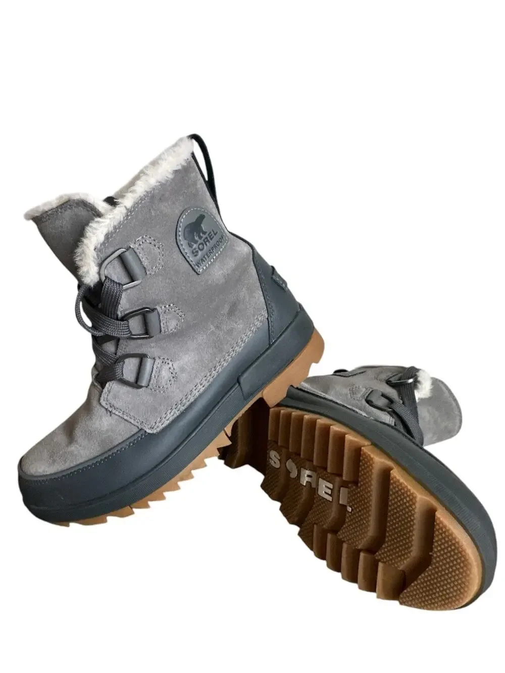 Sorel Tivoli IV Boot Women's Size 9 Quarry Gray Waterproof Suede Faux Fur